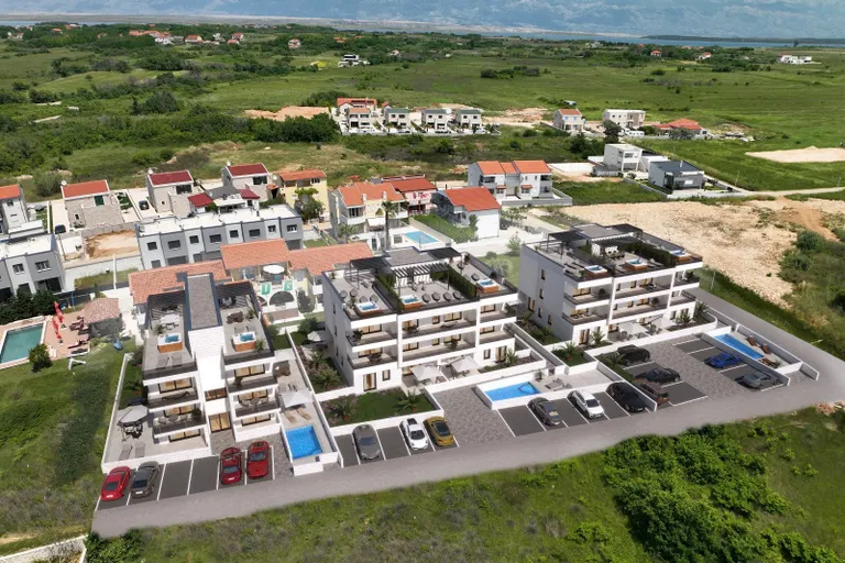 Zadar, Privlaka - Troizbový byt v obytnom komplexe blízko mora 86 m2, novostavba