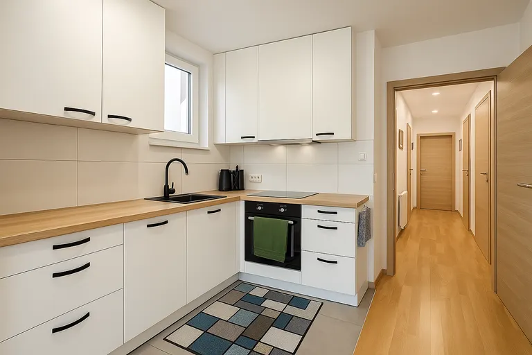 Záhreb, Dugave - moderný trojizbový byt 51 m2 s parkovacím miestom, záhradou a skladom