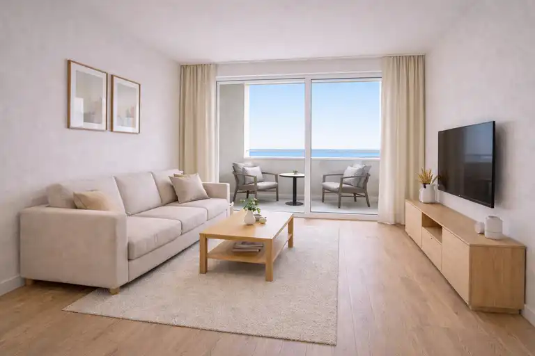 Макарска, Зеленка - двухкомнатная квартира в новостройке с террасой и садом.