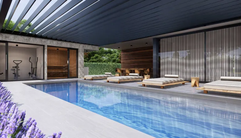 Istrie, Vabriga - Luxusní třípokojový byt s bazénem a zahradou 119 m2